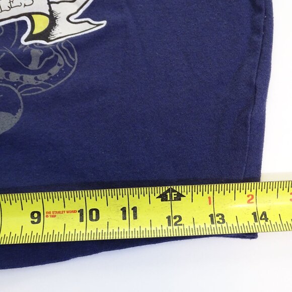 Ed Hardy Graphic Cropped T-shirt Blue Women Size L Y2K Indie Tattoo Art Grunge - Picture 10 of 11